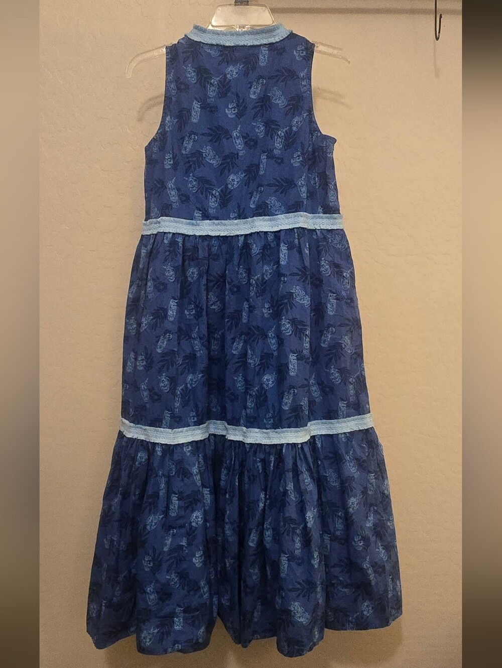 Disney Parks Trader Sam's Blue Tiki Grotto Printed Cotton Maxi Dress, XS - Picture 8 of 16